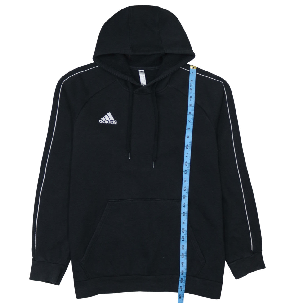 Adidas Mens Black Pullover Hoodie L Regular Fit Fleece Sportswear