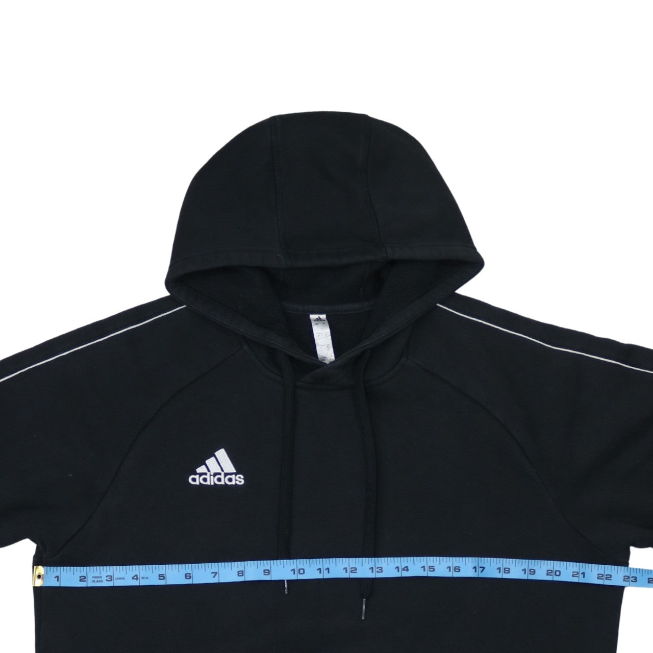 Adidas Mens Black Pullover Hoodie L Regular Fit Fleece Sportswear