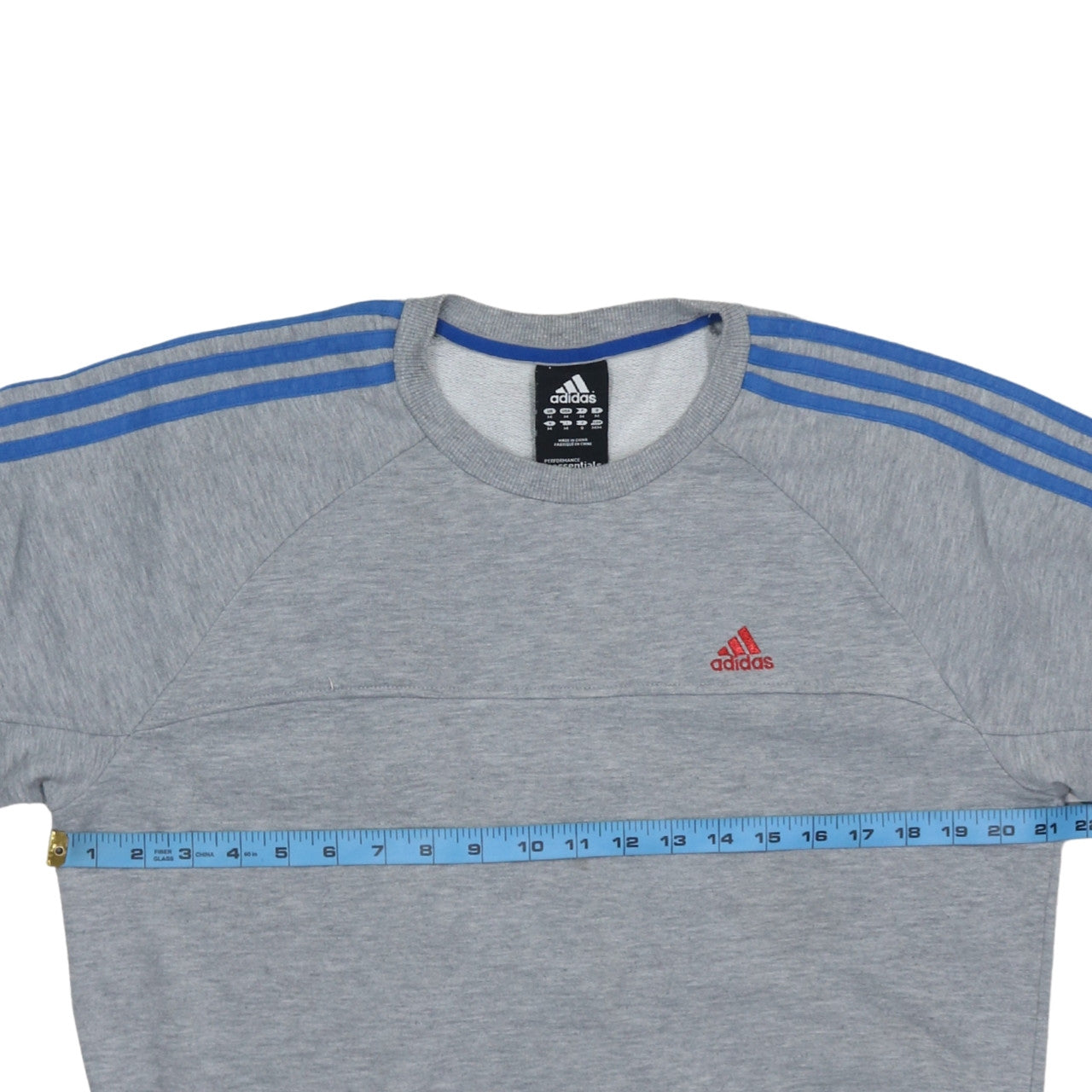 Adidas Men's Grey Pullover Sweatshirt M Sports Fleece Crew Neck