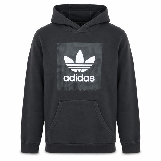Adidas Men's Black Pullover Hoodie M Trefoil Logo Fleece Sweatshirt