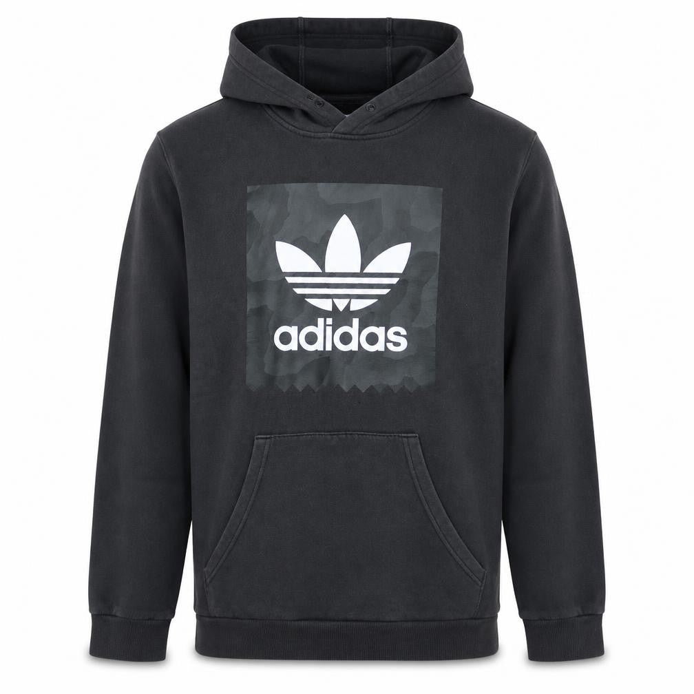 Adidas Men's Black Pullover Hoodie M Trefoil Logo Fleece Sweatshirt