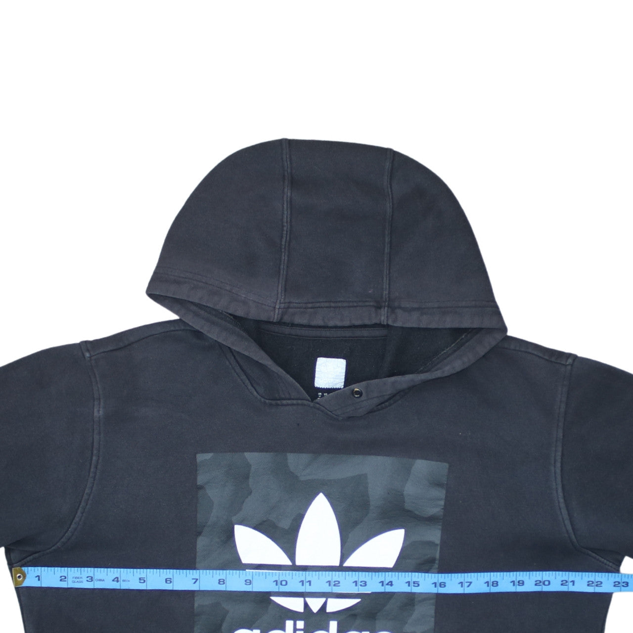 Adidas Men's Black Pullover Hoodie M Trefoil Logo Fleece Sweatshirt