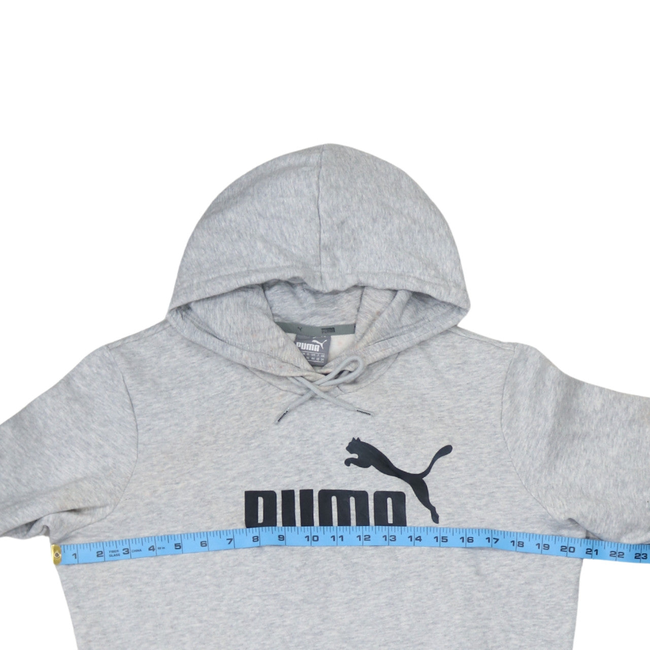 Puma Women Grey Logo Pullover Hoodie Size 14 Cotton Blend