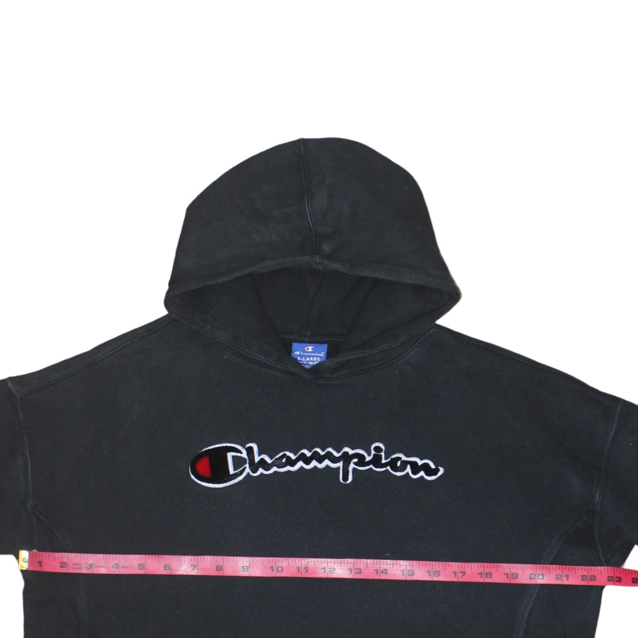 Champion Girls Black Hoodie X-Large 13-14 Years Cotton Pullover Logo Sweatshirt
