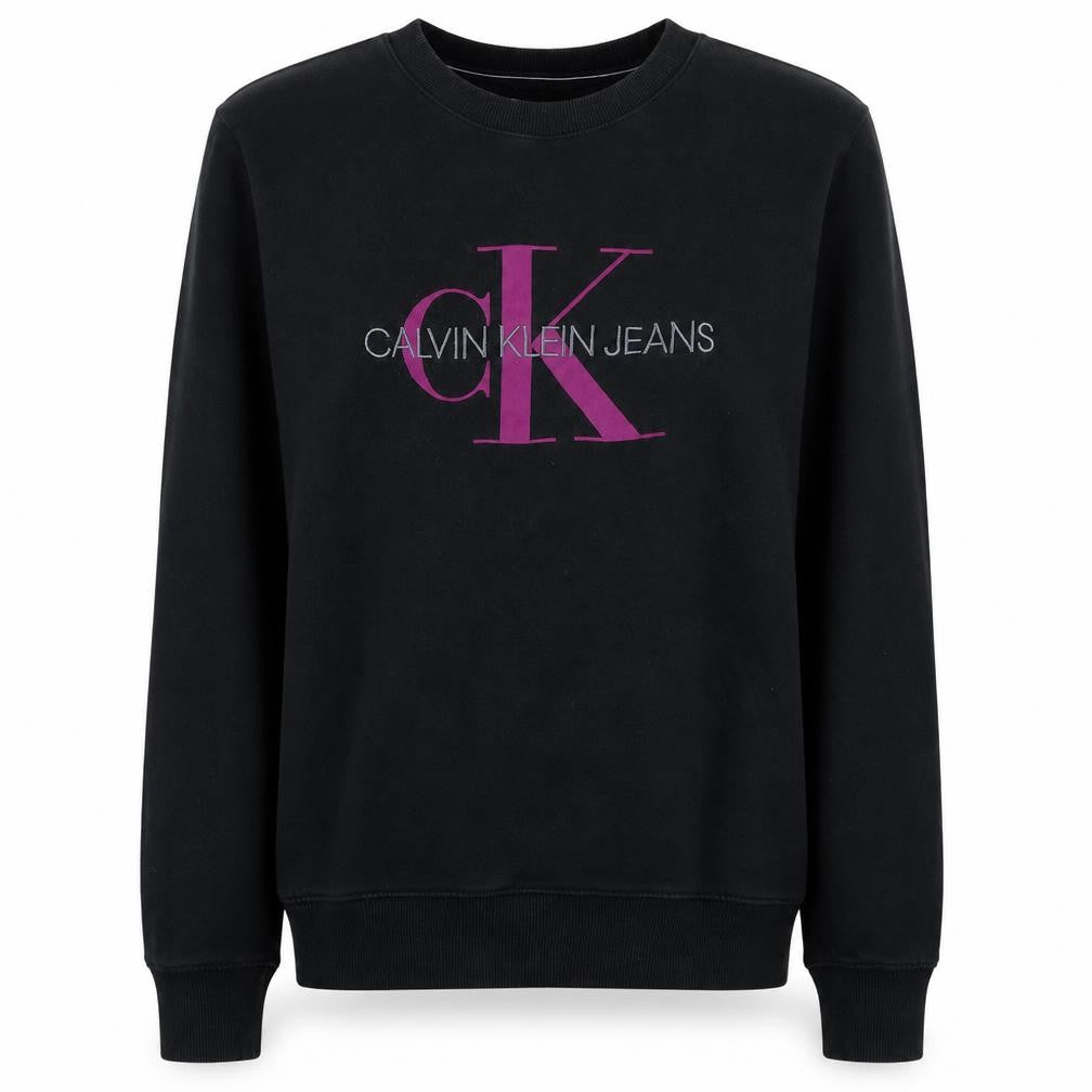 Calvin Klein Jeans Women's Black Logo Cotton Sweatshirt Size L