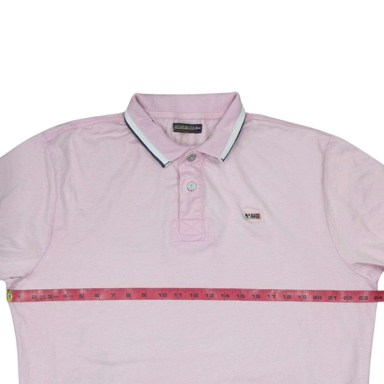 Napapijri Men Pink Short Sleeve Cotton Polo Shirt Size L