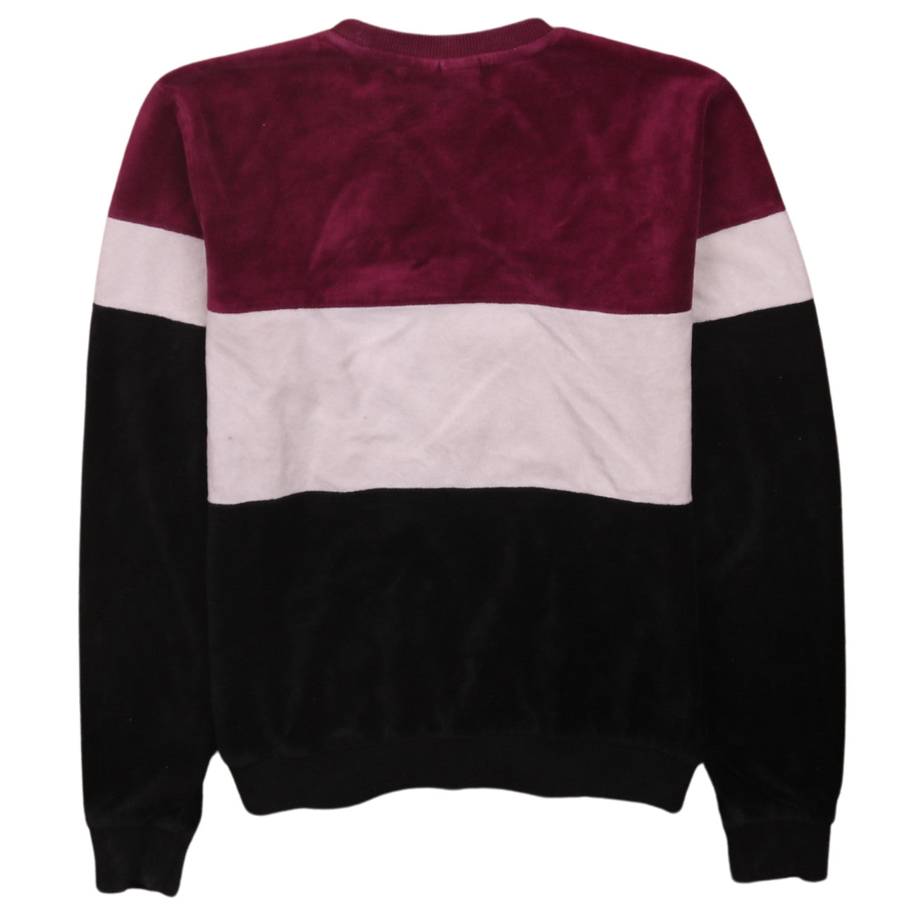 Fila Womens Burgundy Colourblock Velour Sweatshirt Size 6 XXS