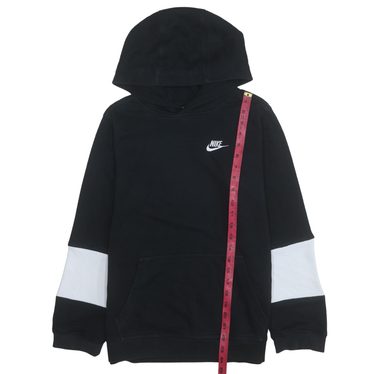 Nike Boys Black XL Pullover Fleece Hoodie with Colourblock Sleeves