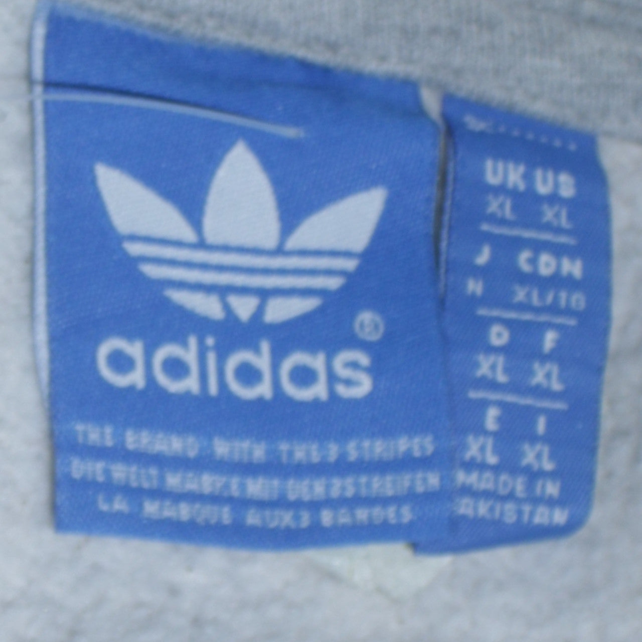 Adidas Mens Grey XL Pullover Hoodie with Logo Graphic Print