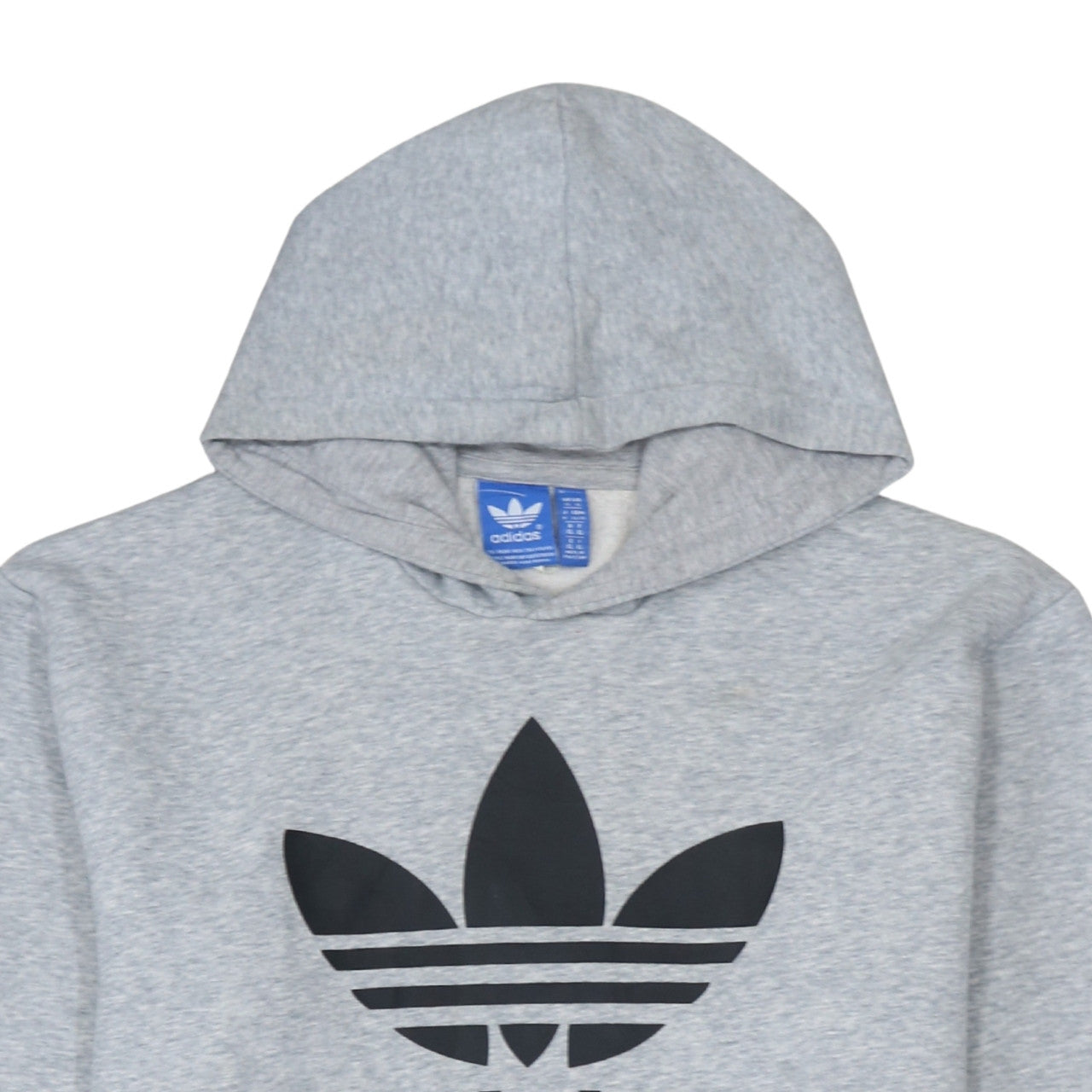 Adidas Mens Grey XL Pullover Hoodie with Logo Graphic Print