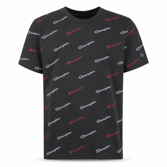 Champion Men's Black Medium Logo Graphic Print T-Shirt