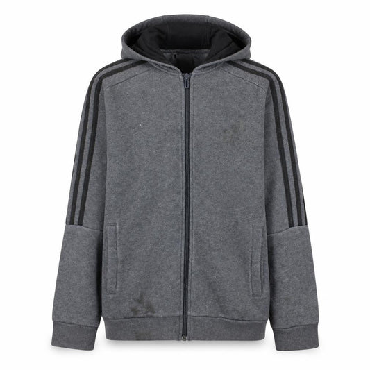 Adidas Boys Grey Full Zip Hoodie 13-14 Years Regular Fit Sportswear