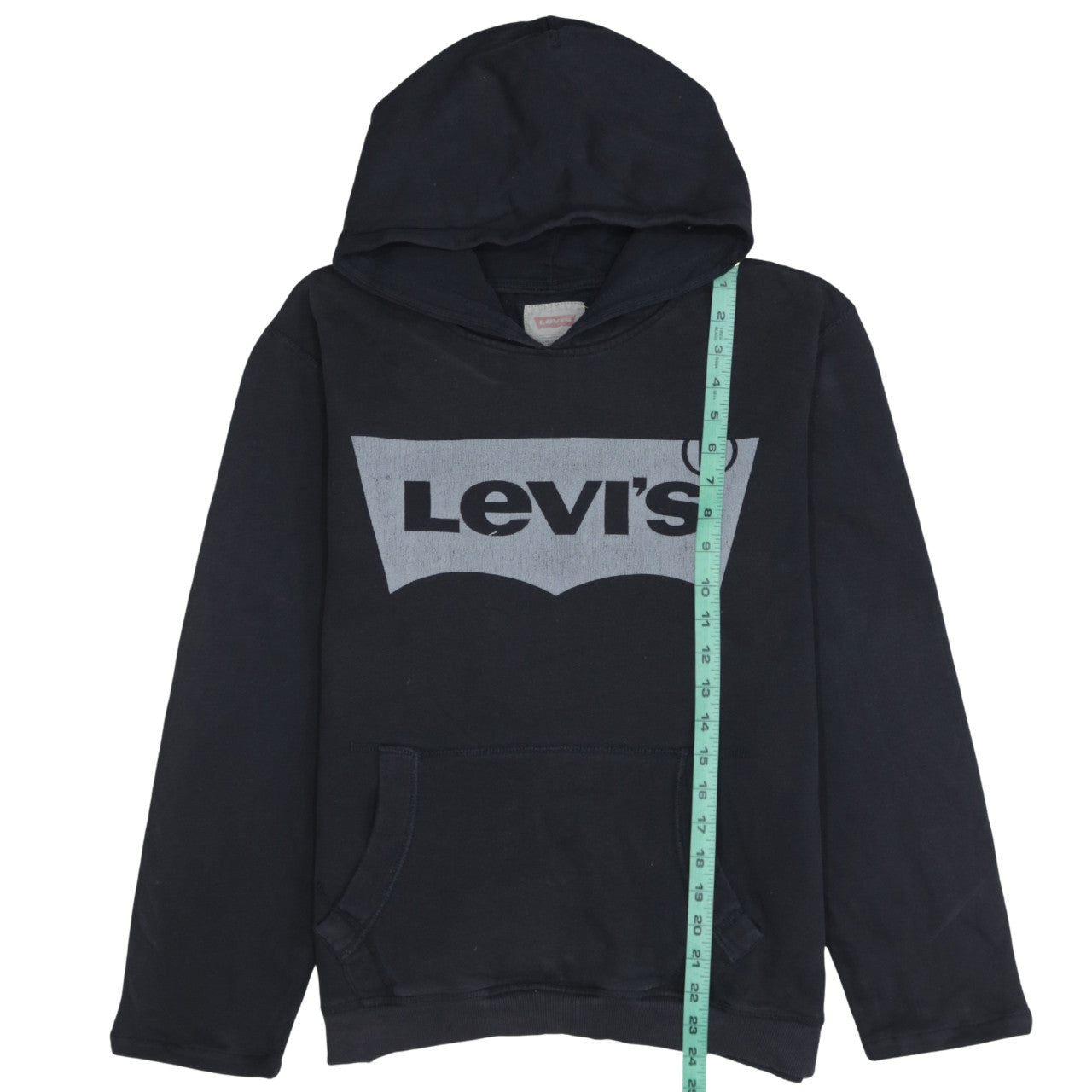 Levi's Boys Black Pullover Hoodie 16 Years Logo Fleece Sweatshirt