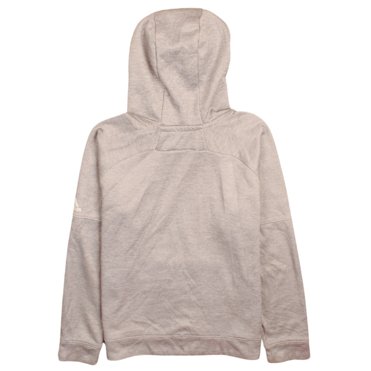 Adidas Boys Beige Pullover Hoodie L 164cm Skull Logo Fleece Sweatshirt