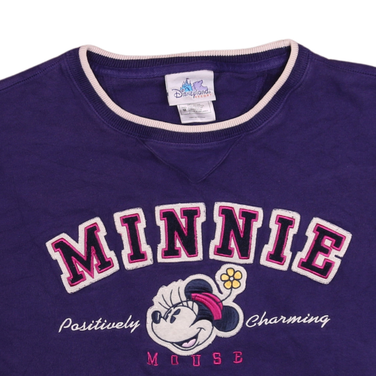 Disneyland Women Purple Minnie Mouse Pullover Sweatshirt Size M