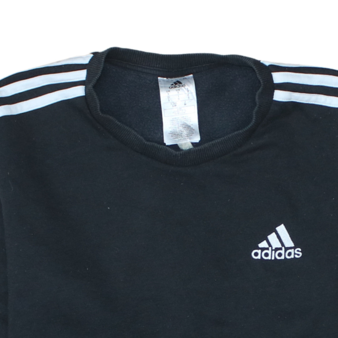 Adidas Men’s Black Small Crew Neck Pullover Sweatshirt