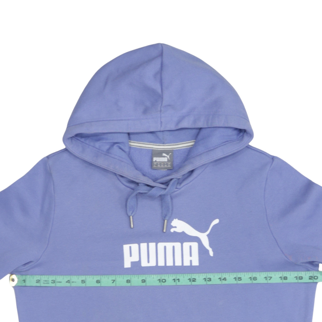 Puma Women’s Blue Pullover Hoodie Size 14 Cotton Blend Logo Sweatshirt