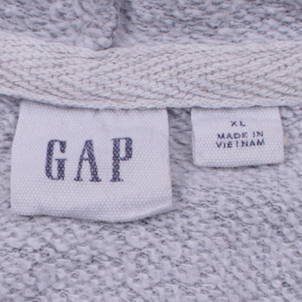 GAP Women Grey Full Zip Hoodie XL Glitter Logo Casual Sweatshirt