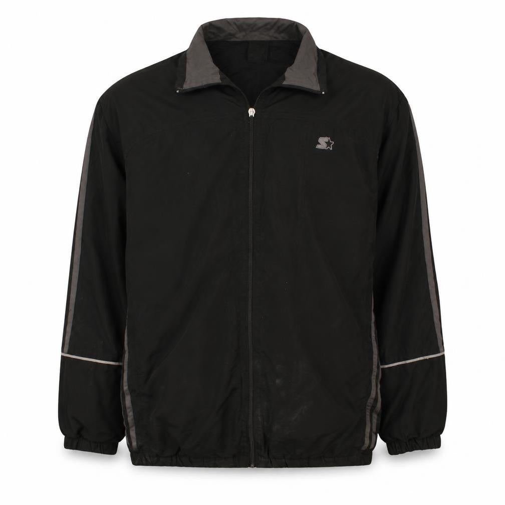 Starter Men's Black M Track Jacket Windbreaker Full Zip Nylon