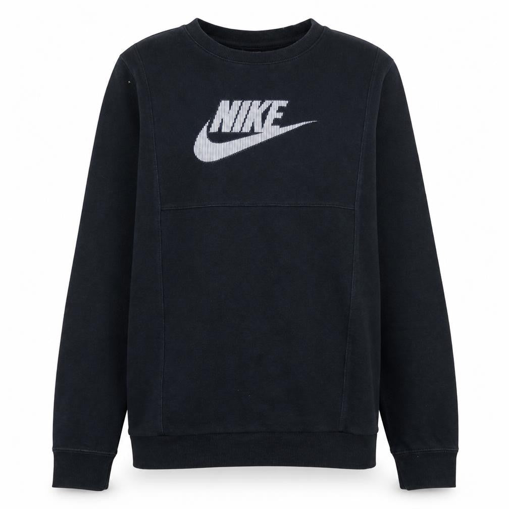 Nike Girls Black XL Pullover Sweatshirt Crew Neck Fleece Lined Logo Top