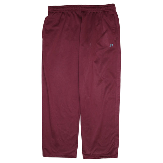 Russell Men's Red Sweatpants L 36in Elastic Waist Fleece Trousers