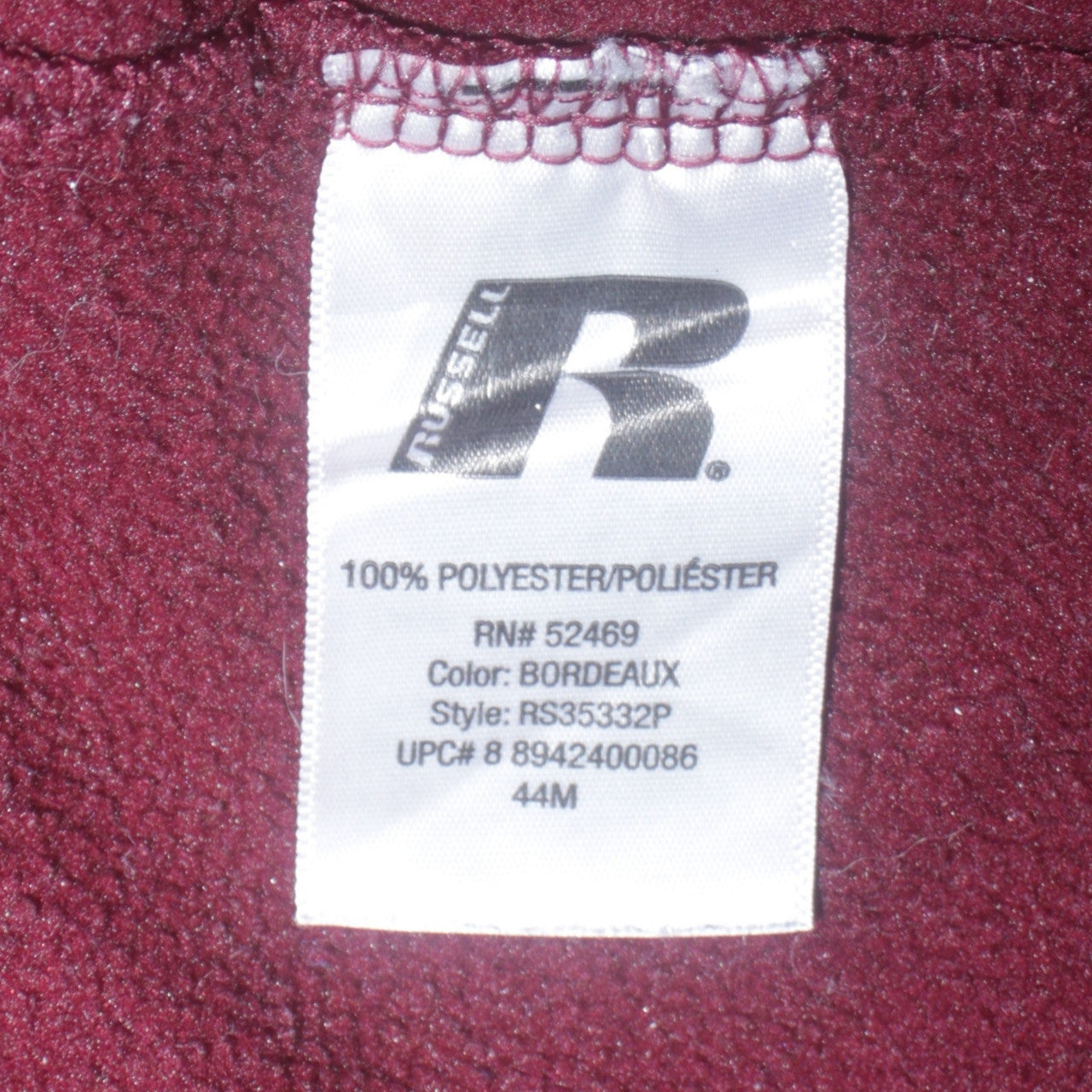 Russell Men's Red Sweatpants L 36in Elastic Waist Fleece Trousers