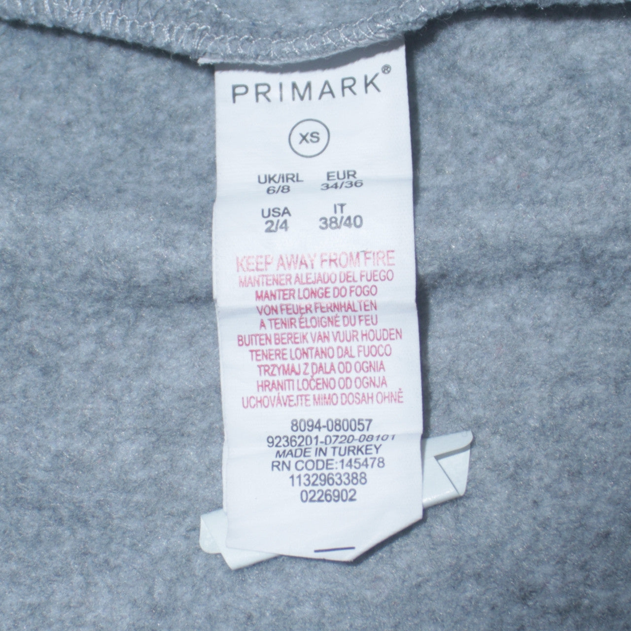 Disney Primark Women's Grey Stitch Sweatshirt XS Crew Neck Pullover