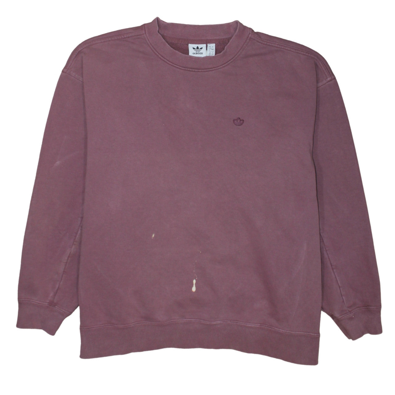 Adidas Originals Womens Mauve Cotton Crew Neck Sweatshirt Size 14