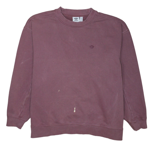 Adidas Originals Womens Mauve Cotton Crew Neck Sweatshirt Size 14