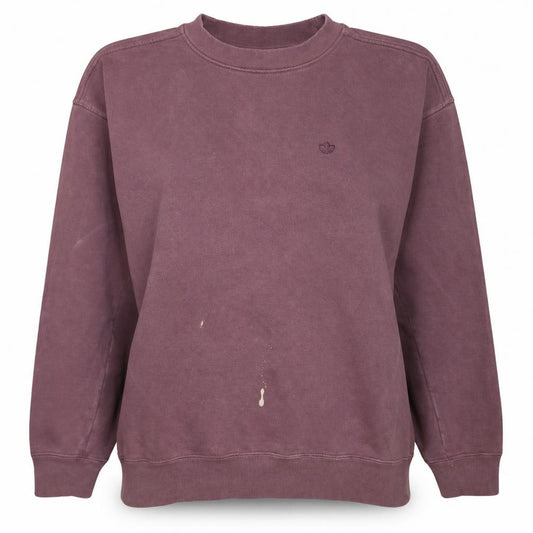 Adidas Originals Womens Mauve Cotton Crew Neck Sweatshirt Size 14