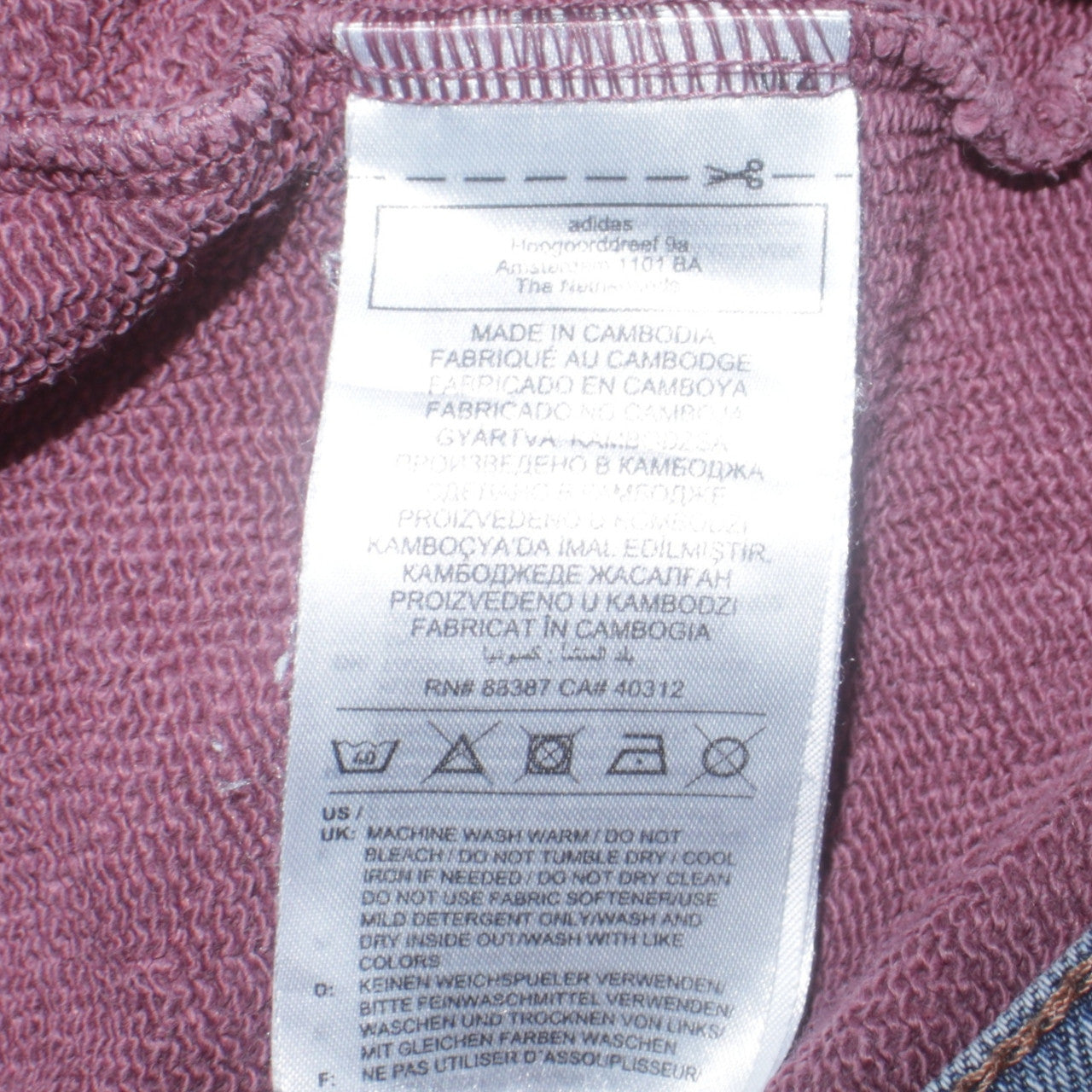 Adidas Originals Womens Mauve Cotton Crew Neck Sweatshirt Size 14