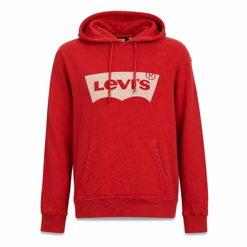 Levi's Men's Red Pullover Hoodie Small Classic Logo Fleece