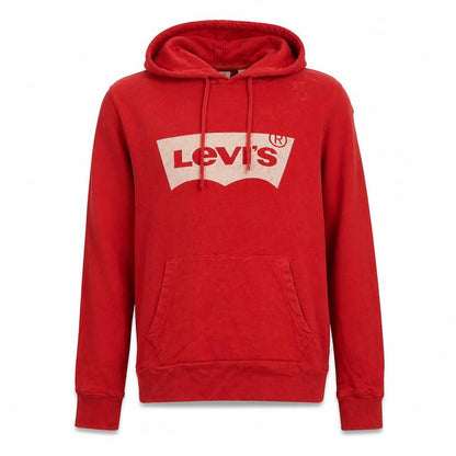 Levi's Men's Red Pullover Hoodie Small Classic Logo Fleece