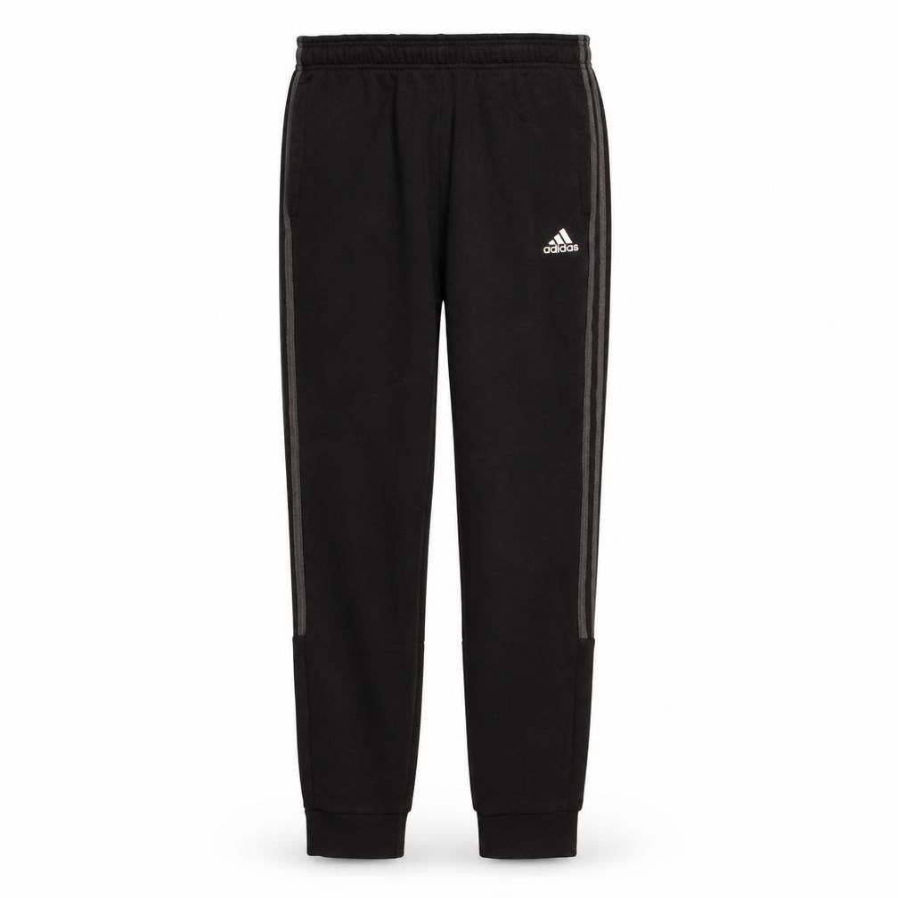 adidas Men's Black Jogger Sweatpants S Regular Fit Fleece Striped