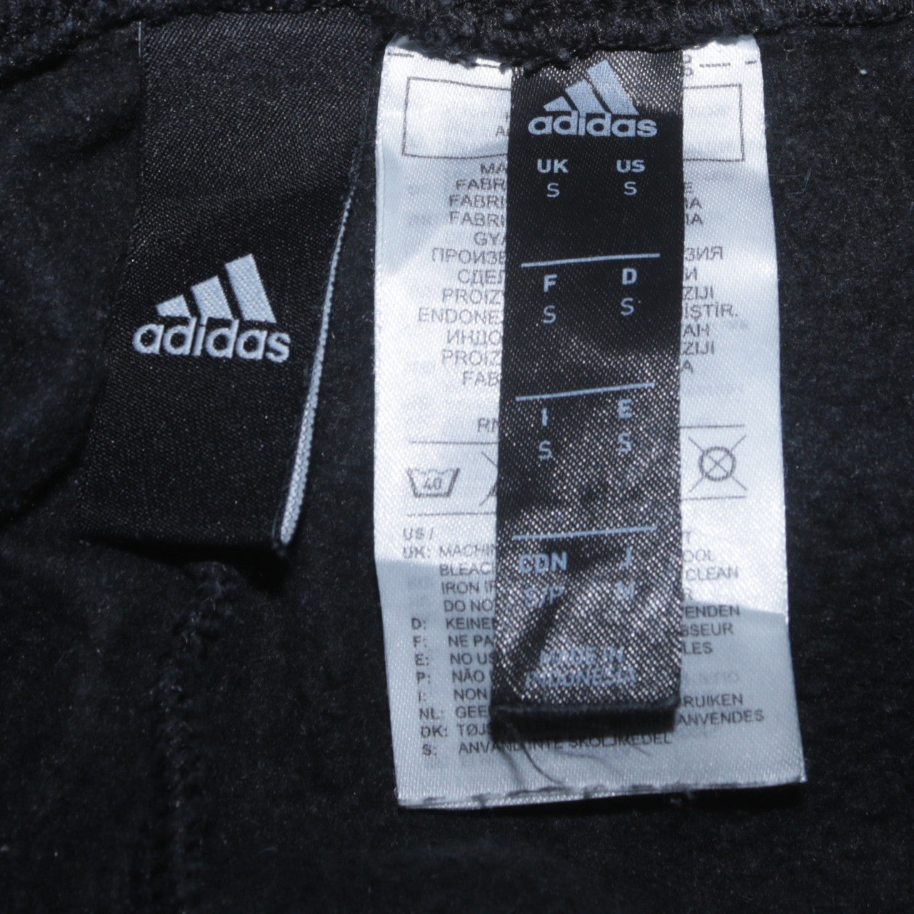 adidas Men's Black Jogger Sweatpants S Regular Fit Fleece Striped