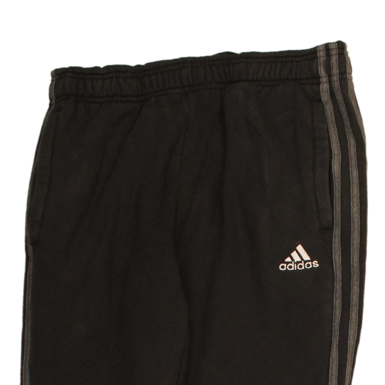 adidas Men's Black Jogger Sweatpants S Regular Fit Fleece Striped
