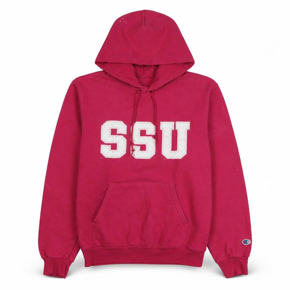 Champion Womens Pink Pullover Hoodie SSU Graphic Size S