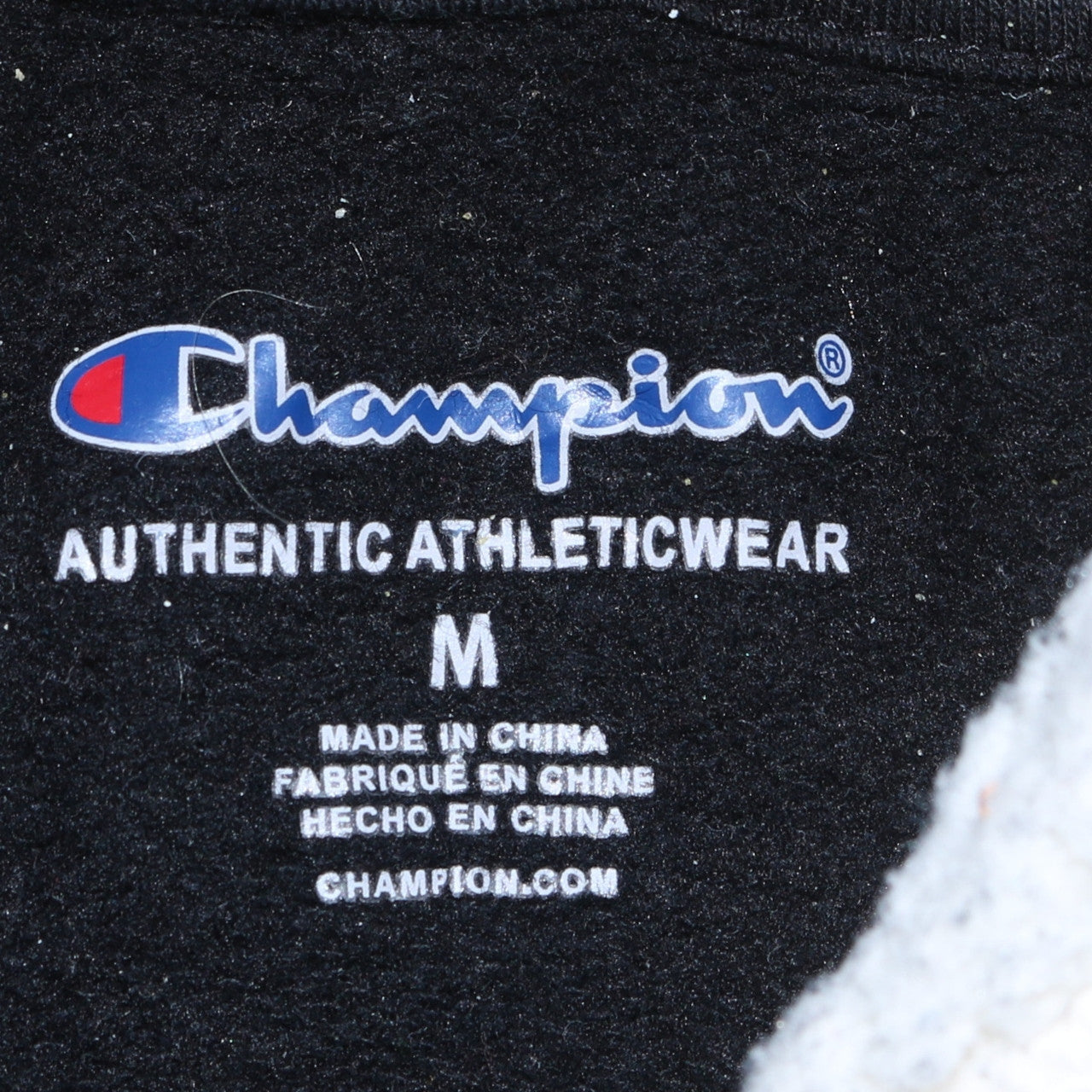 Champion Boys Black Pullover Fleece Hoodie M Logo Embroidered
