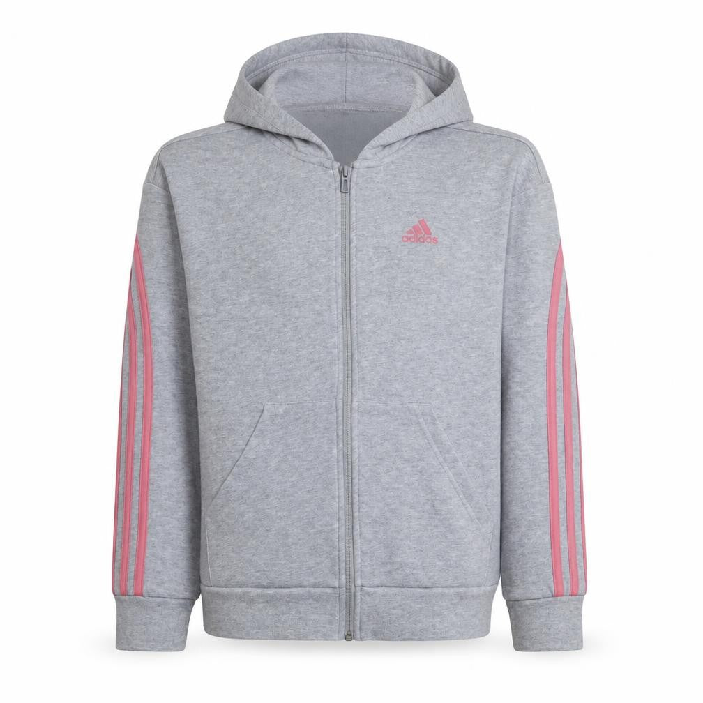 Adidas Girls Grey Full Zip Hoodie 13-14 Years Sports Hooded Sweatshirt
