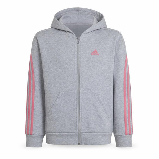 Adidas Girls Grey Full Zip Hoodie 13-14 Years Sports Hooded Sweatshirt