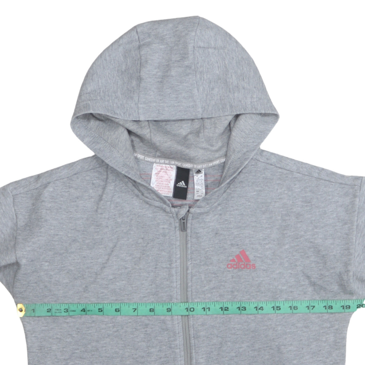 Adidas Girls Grey Full Zip Hoodie 13-14 Years Sports Hooded Sweatshirt