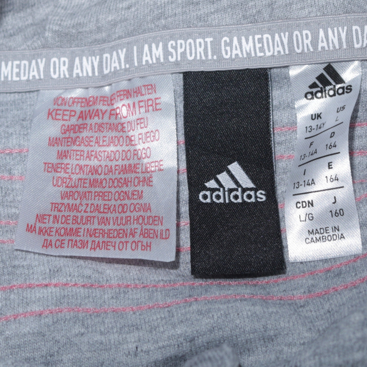 Adidas Girls Grey Full Zip Hoodie 13-14 Years Sports Hooded Sweatshirt