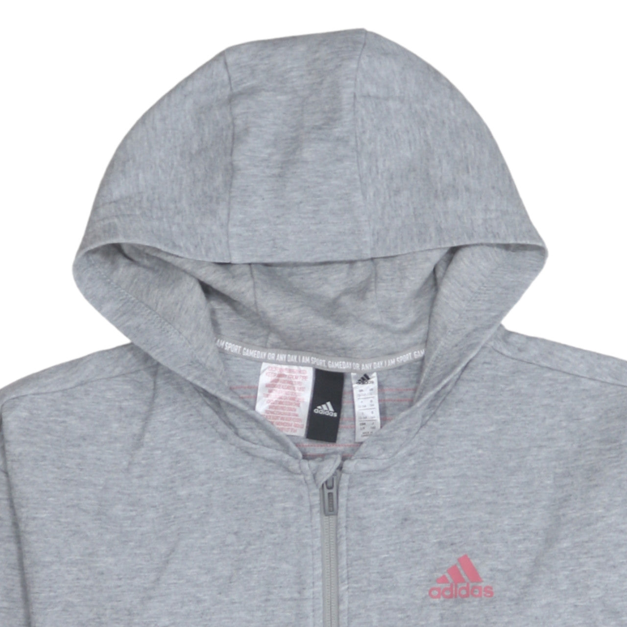Adidas Girls Grey Full Zip Hoodie 13-14 Years Sports Hooded Sweatshirt