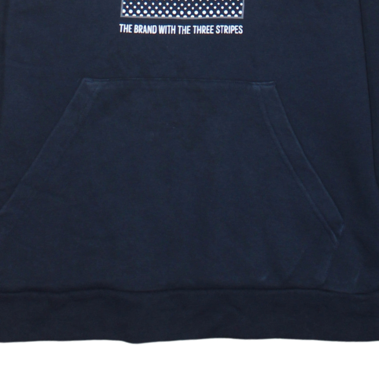 Adidas Boys Navy Blue Pullover Hoodie Size 13-14 Years Cotton Blend Logo