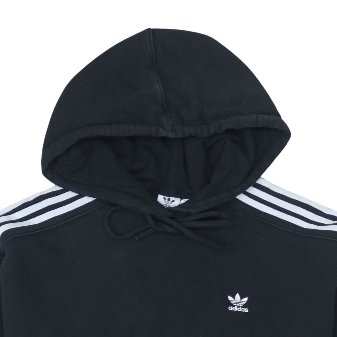 Adidas Womens Black Hoodie Size 8 Cropped Pullover Hooded Sweatshirt