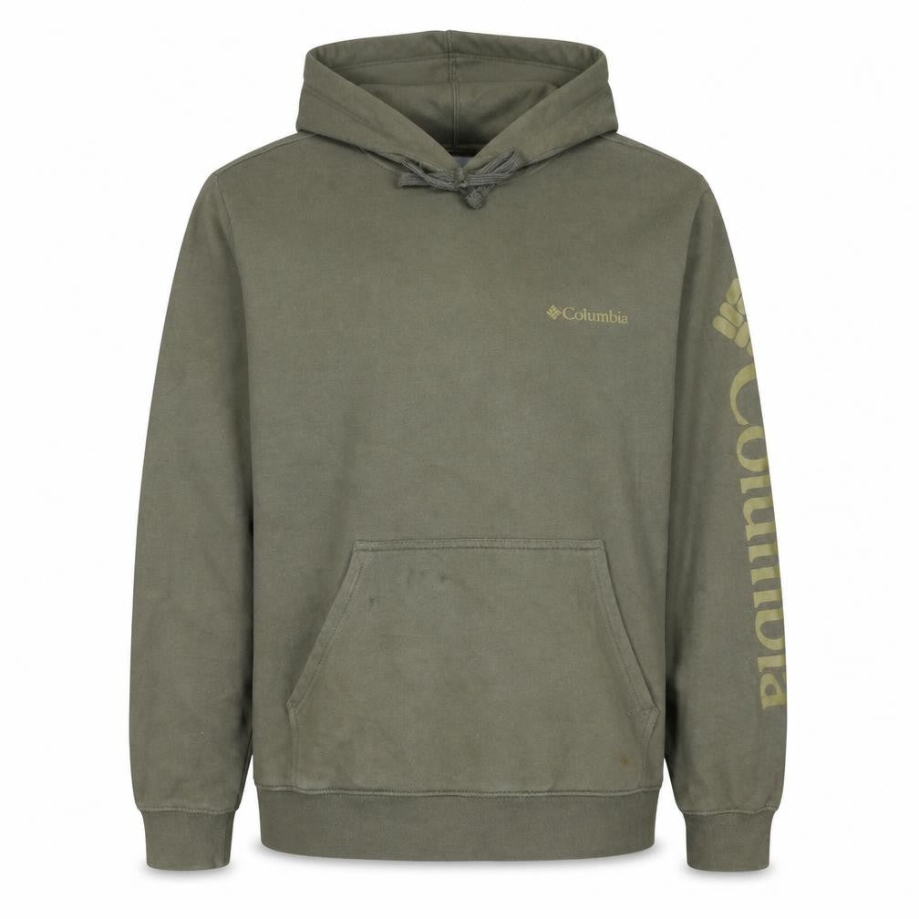 Columbia Men’s Green Pullover Hoodie Medium Fleece Outdoor Long Sleeve