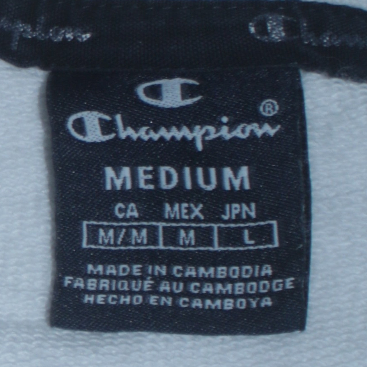 Champion Men's White Medium Crew Neck Logo Sweatshirt