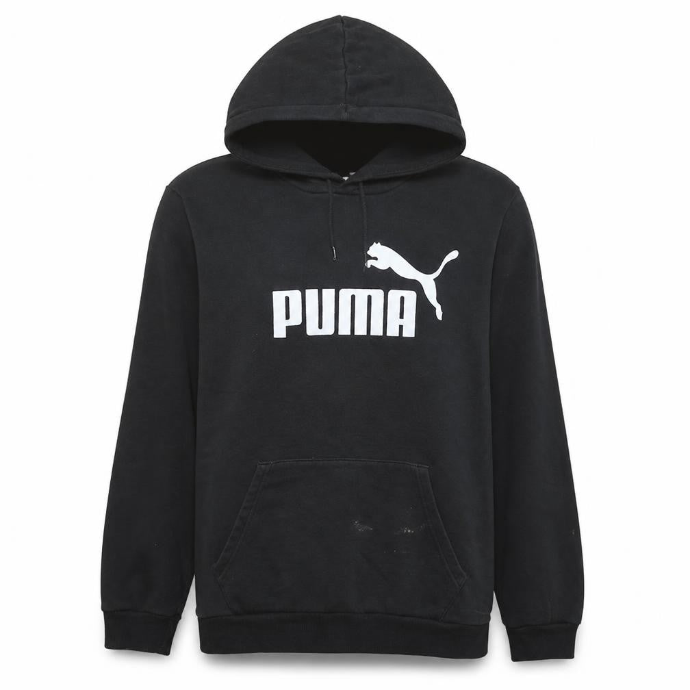 Puma Men's Black Pullover Hoodie L Regular Fit Fleece Sportswear