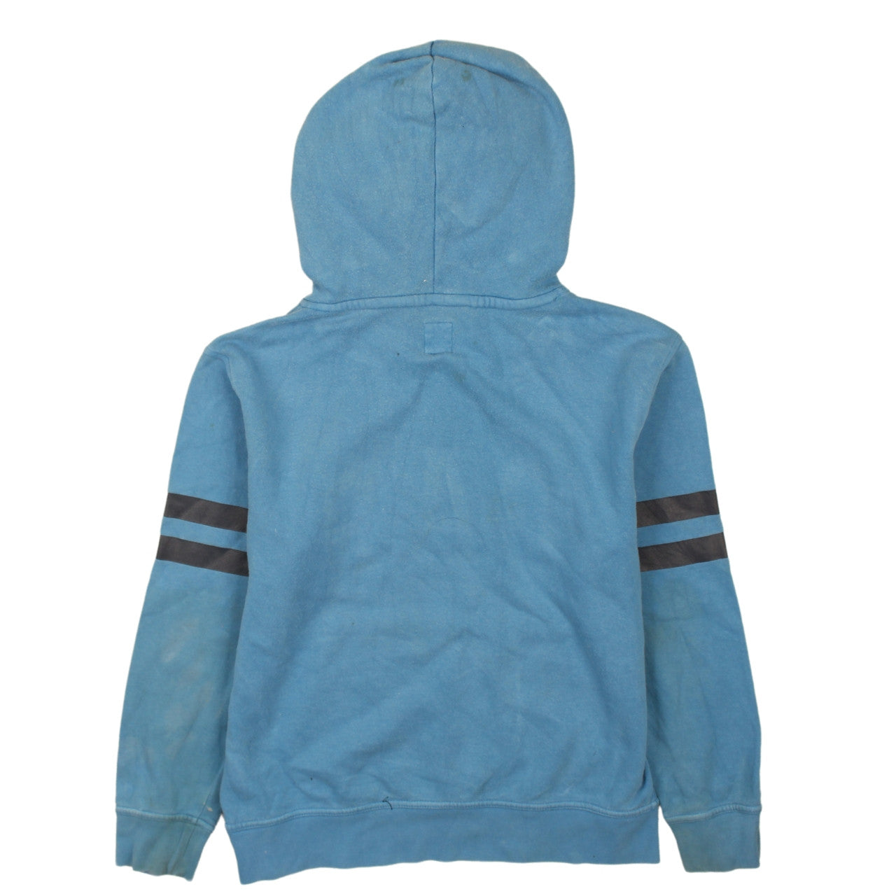 GAP Boys Blue XL Pullover Fleece Hoodie with Logo and Striped Sleeves