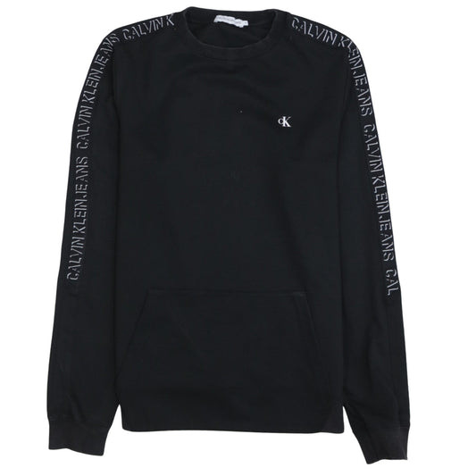 Calvin Klein Jeans Boys Black Logo Pullover Sweatshirt Size 16